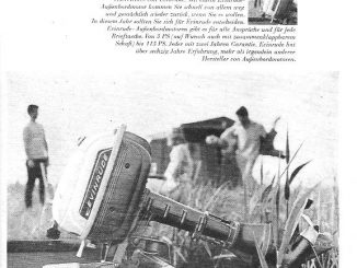Evinrude hat 1967 die kleine Flucht vor dem Alltag im Programm: Mit Außenbordmotoren, von denen der Kleinste sogar zusammengeklappt werden kann. Passt dann auch ins Handgepäck...