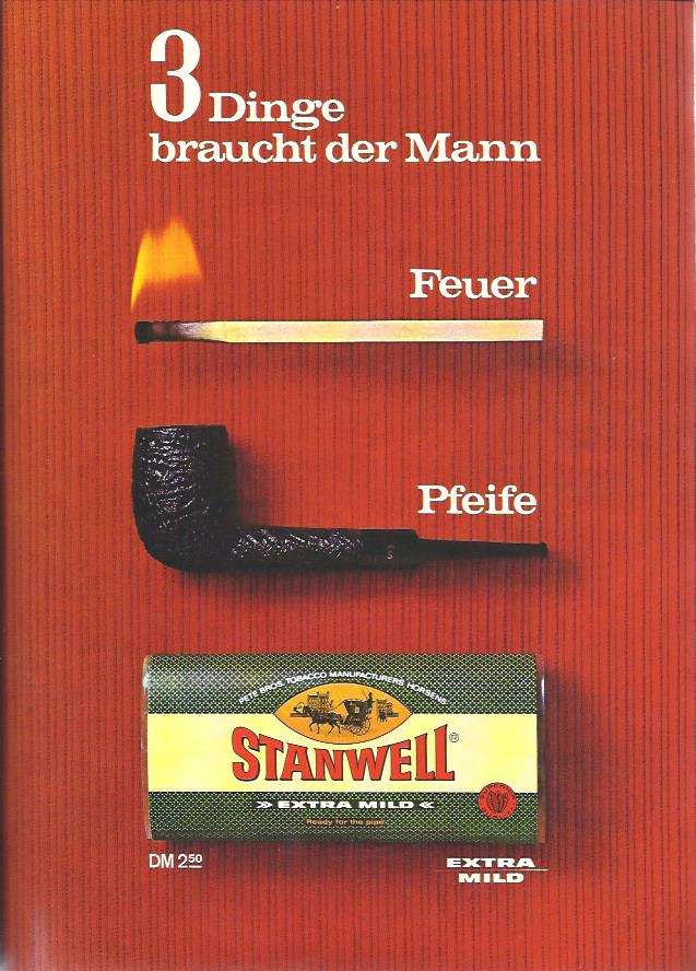 Ein echter Klassiker: Die Werbung für den Pfeifentabak Stanwell