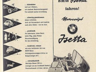 Werbeanzeige für die BMW Isetta aus dem Jahr 1956