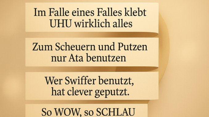 Slogans, die sich reimen, sind seit den 50er Jahren ein Dauerbrenner.